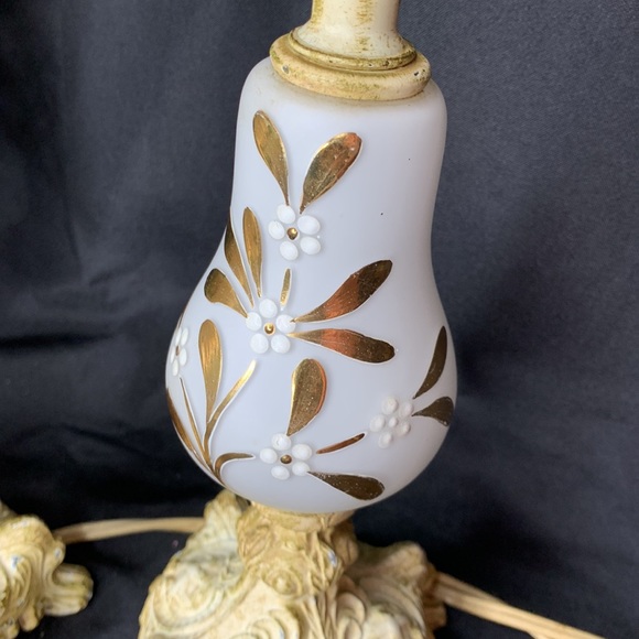 Set of 2 hard to find Vianne (VV) French mid century gilded table lamps - Picture 7 of 16